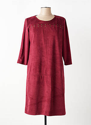 Robe mi-longue manches 3/4 manches 3/4 rouge FRED SABATIER femme