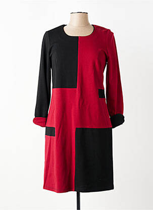 Robe mi-longue manches longues manches longues rouge FRANCE RIVOIRE femme