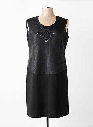 Robe mi-longue sans manche sans manche noir GEVANA femme
