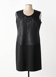 Robe mi-longue sans manche sans manche noir GEVANA femme