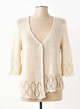 Gilet manches longues manches 3/4 beige I.ODENA femme