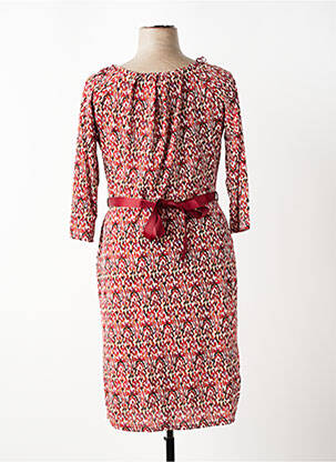 Robe mi-longue manches 3/4 manches 3/4 rouge JULIE GUERLANDE femme