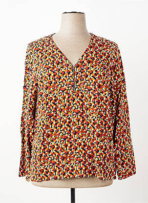 Blouse tissage popeline manches longues orange FRANCE RIVOIRE femme