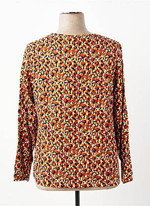 Blouse tissage popeline manches longues orange FRANCE RIVOIRE femme
