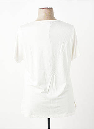 T-shirt col v manches courtes beige FRANCE RIVOIRE femme