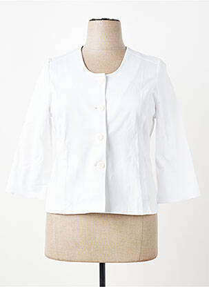 Veste casual col rond blanc GEVANA femme