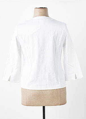 Veste casual col rond blanc GEVANA femme