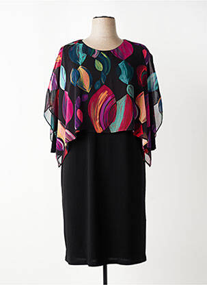 Robe mi-longue manches 3/4 manches 3/4 noir FRANCE RIVOIRE femme
