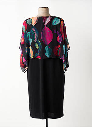 Robe mi-longue manches 3/4 manches 3/4 noir FRANCE RIVOIRE femme