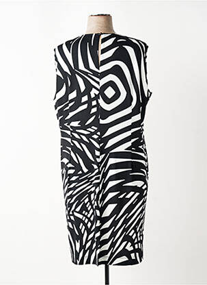 Robe mi-longue imprimé fantaisie sans manche noir ANNE KELLY femme