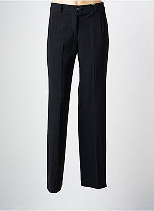 Pantalon droit tissage crêpe taille haute noir FLEUR DE SEL femme