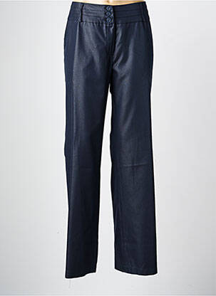 Pantalon droit tissage popeline taille normale bleu FRED SABATIER femme
