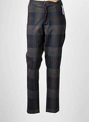 Pantalon chino fermeture zippée sous rabat boutonné taille normale bleu WALTRON femme