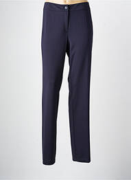 Pantalon droit tissage crêpe taille normale bleu DIAMBRE femme