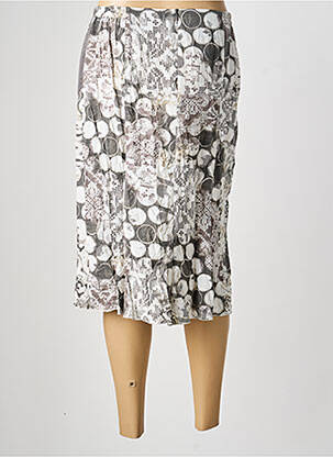 Jupe mi-longue taille à pinces gris FRANCE RIVOIRE femme