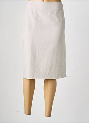 Jupe mi-longue taille à pinces beige ANNE KELLY femme