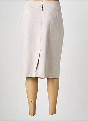 Jupe mi-longue taille à pinces beige ANNE KELLY femme