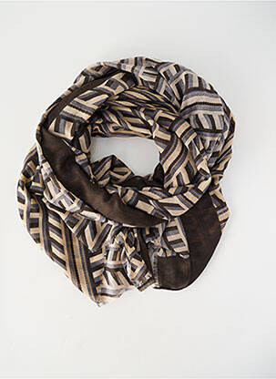 Foulard imprimé fantaisie vert SOIE POUR SOI femme