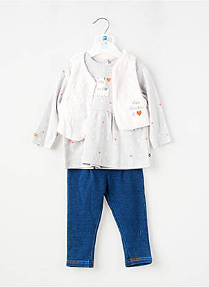 Ensemble pantalon maille fine gris SUCRE D'ORGE fille
