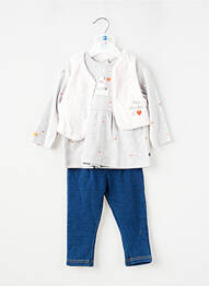 Ensemble pantalon type de haut t-shirt gris SUCRE D'ORGE fille