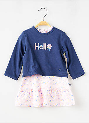 Ensemble jupe manches longues bleu SUCRE D'ORGE fille