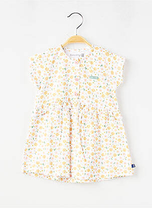 Robe courte imprimé fantaisie manches courtes blanc SUCRE D'ORGE fille