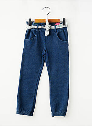 Pantalon droit resserrée sur le bas taille ajustable bleu SUCRE D'ORGE fille