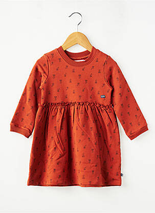 Robe courte manches longues manches longues orange SUCRE D'ORGE fille
