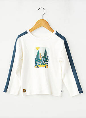 T-shirt manches longues manches longues blanc SUCRE D'ORGE garçon