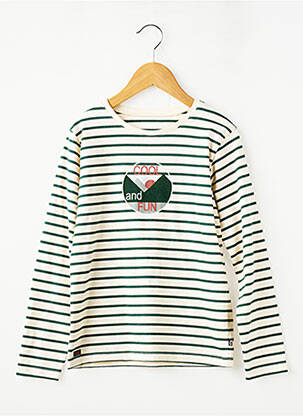 T-shirt manches longues manches longues blanc SUCRE D'ORGE garçon