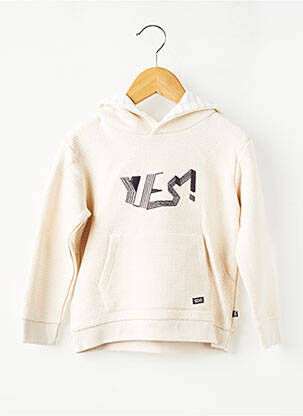 Sweat-shirt à capuche coupe droite manches longues beige SUCRE D'ORGE garçon