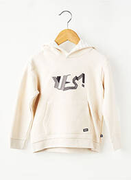Sweat-shirt à capuche coupe droite manches longues beige SUCRE D'ORGE garçon