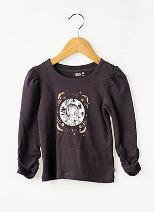 T-shirt coupe droite manches longues noir SUCRE D'ORGE fille