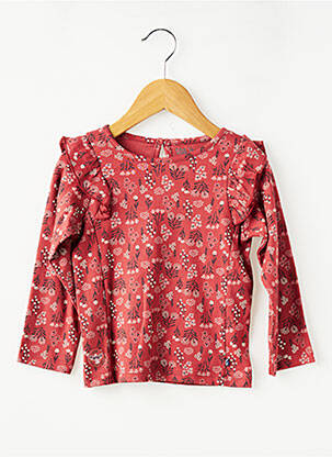 T-shirt coupe droite manches longues rouge SUCRE D'ORGE fille
