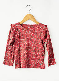 T-shirt coupe droite manches longues rouge SUCRE D'ORGE fille