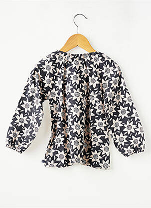 Blouse imprimé fantaisie manches longues noir SUCRE D'ORGE fille