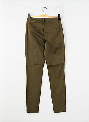 Pantalon slim tissage popeline taille normale vert KAFFE femme