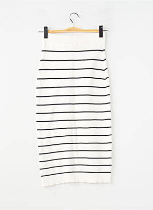Jupe mi-longue stretch blanc CREAM femme