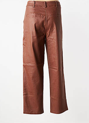 Pantalon droit fermeture zippée sous rabat boutonné taille normale marron CREAM femme