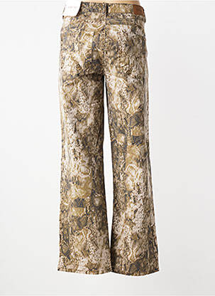 Pantalon droit fermeture zippée sous rabat boutonné vert CREAM femme