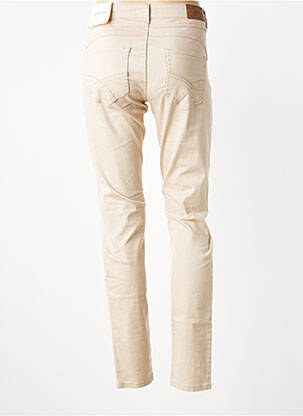 Pantalon slim tissage popeline taille normale beige CREAM femme