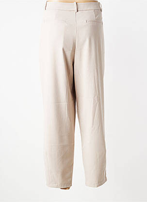 Pantalon large tissage popeline taille normale beige KAFFE femme