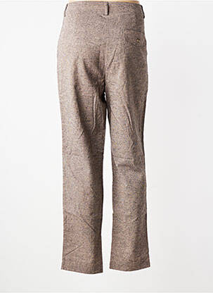 Pantalon droit fermeture zippée sous rabat boutonné taille normale marron EMILE ET IDA femme