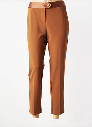 Pantalon 7/8 stretch taille normale marron IMPERIAL femme