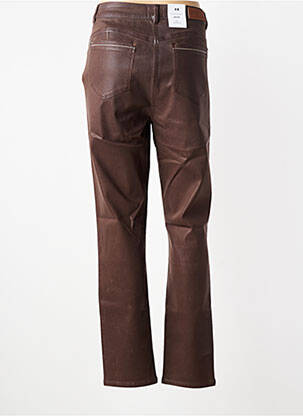 Pantalon droit stretch taille normale marron JULIE GUERLANDE femme