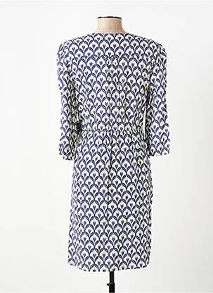 Robe mi-longue manches 3/4 manches 3/4 bleu JULIE GUERLANDE femme