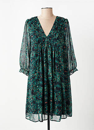 Robe mi-longue manches 3/4 manches 3/4 vert FREEMAN T.PORTER femme