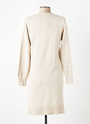 Robe pull coupe cintrée manches longues beige CREAM femme