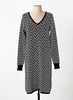 Robe pull coupe droite manches longues noir CREAM femme