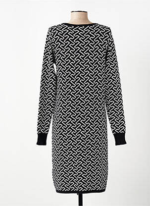 Robe pull coupe droite manches longues noir CREAM femme